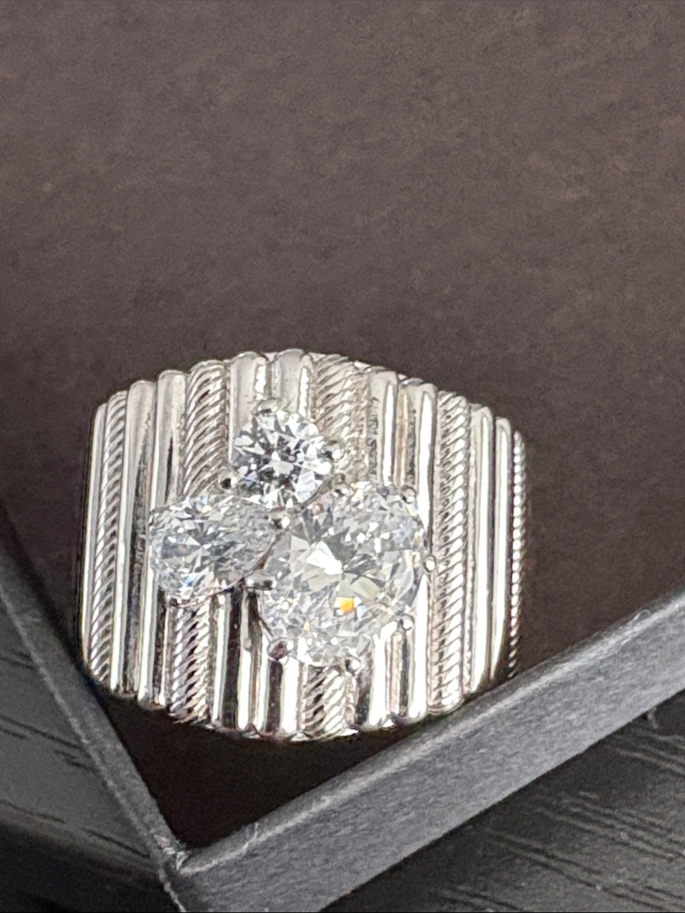 Judith Ripka Three-Stone Cluster Ring with diamonique Stones - Silver